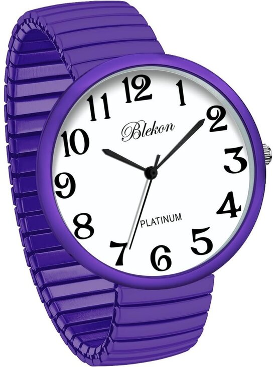Women\'s Lavender Super Large Face Stretch Band Japanese Movement Fashion Watch main image 6